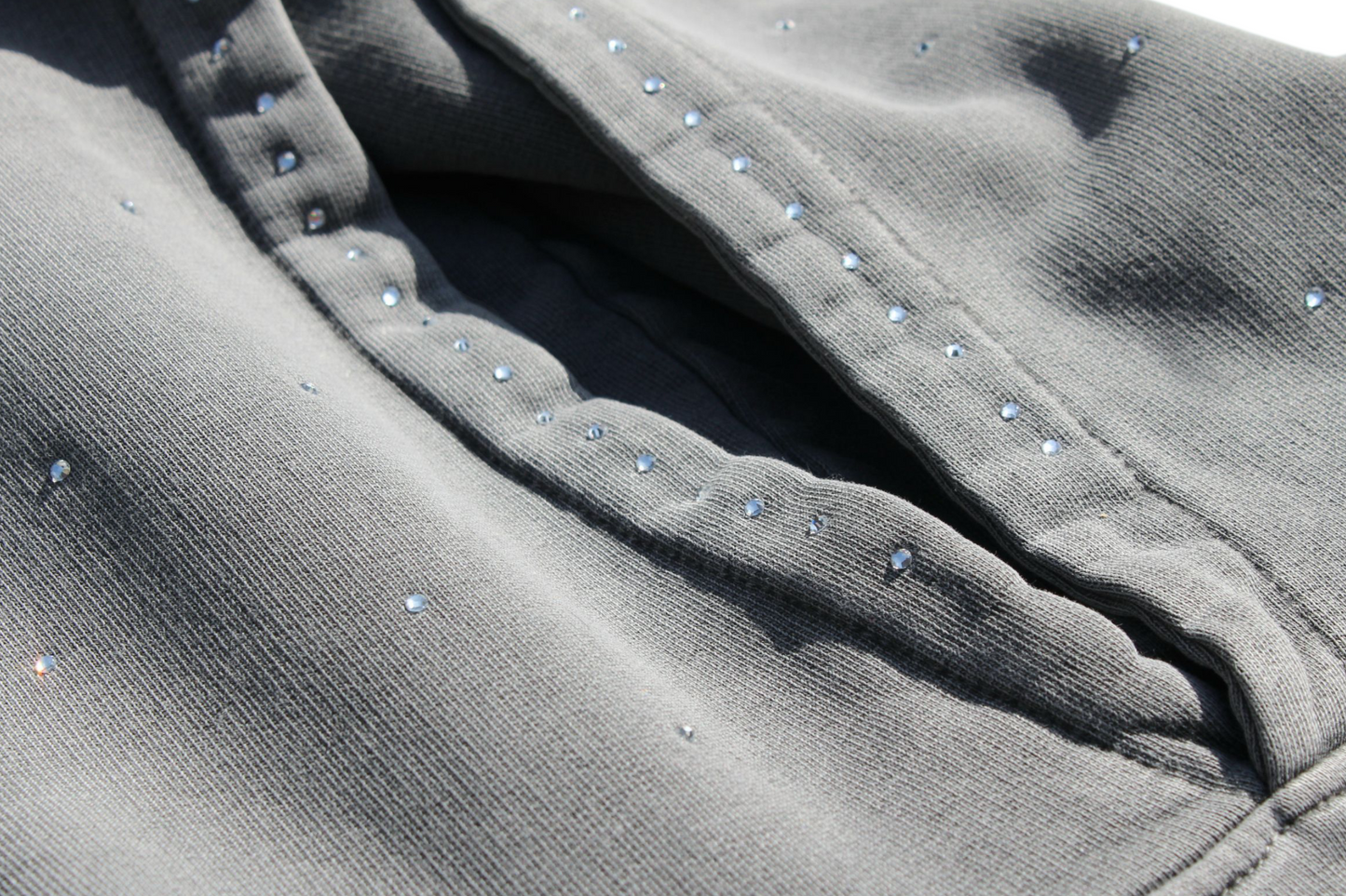 MM Snowfall Swarvoski Distressed Hoodie