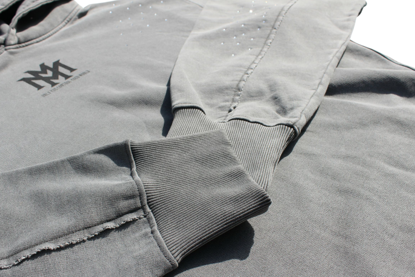 MM Snowfall Swarvoski Distressed Hoodie