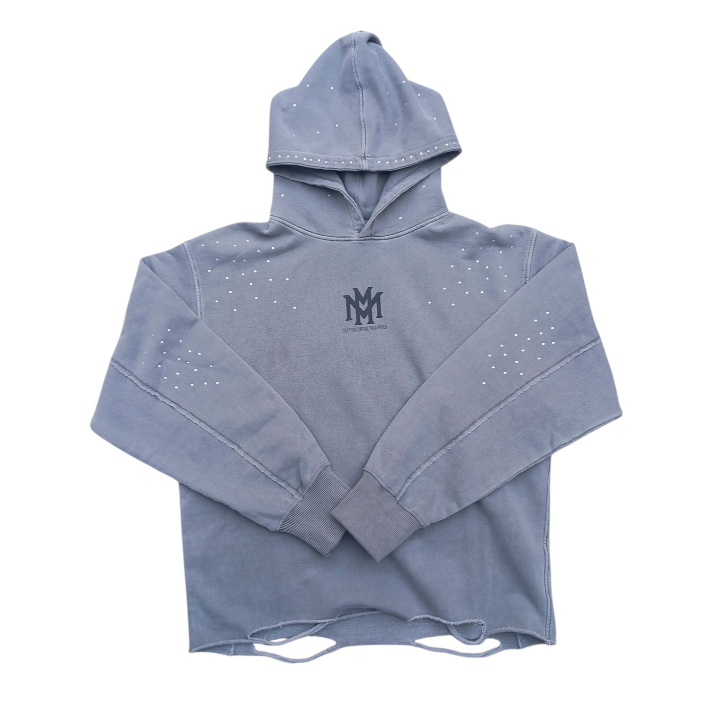 MM Snowfall Swarvoski Distressed Hoodie