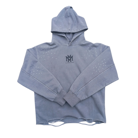 MM Snowfall Swarvoski Distressed Hoodie